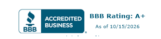 BBB Accredited Business — BBB Rating A+, as of October 15, 2026
