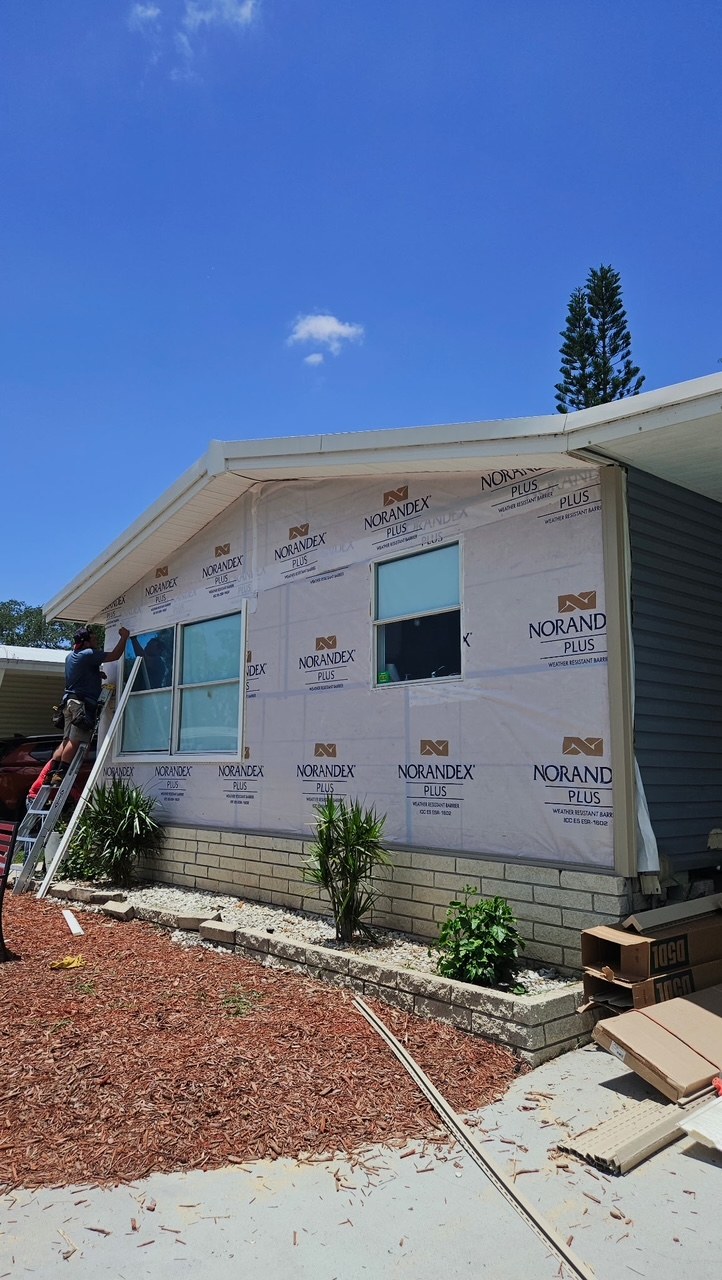RFH mobile home exterior wall preparation for replacement siding